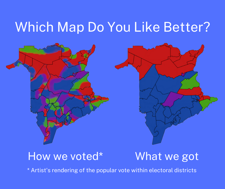 Which Map Do You Like Better? Proportiional vs FPTP comparison